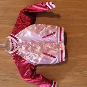 My Funny Valentine Red Pink Satin Heart Jacket Toddler Girl 3T